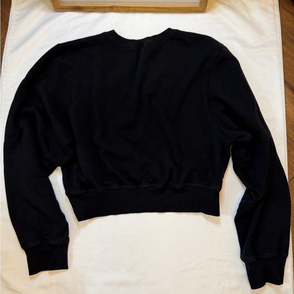PINK size large black crop top crew neck - Picture 4 of 5